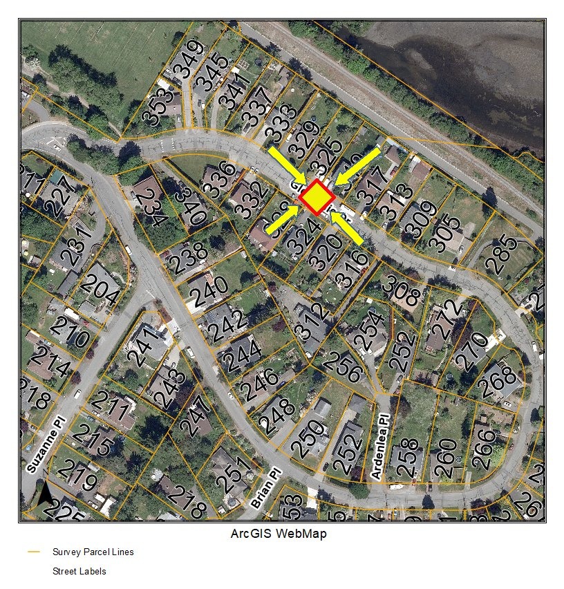 A map showing the location of the pump station